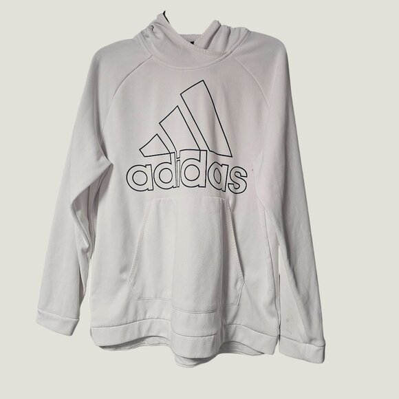 adidas Other - Adidas  Mens White Climawarm Hoodie Pullover Logo Sweatshirt Size XL